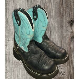 Justin Gypsy‎ Blue/Black cowboy boots. Size 6